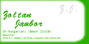 zoltan jambor business card