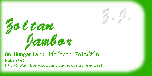 zoltan jambor business card